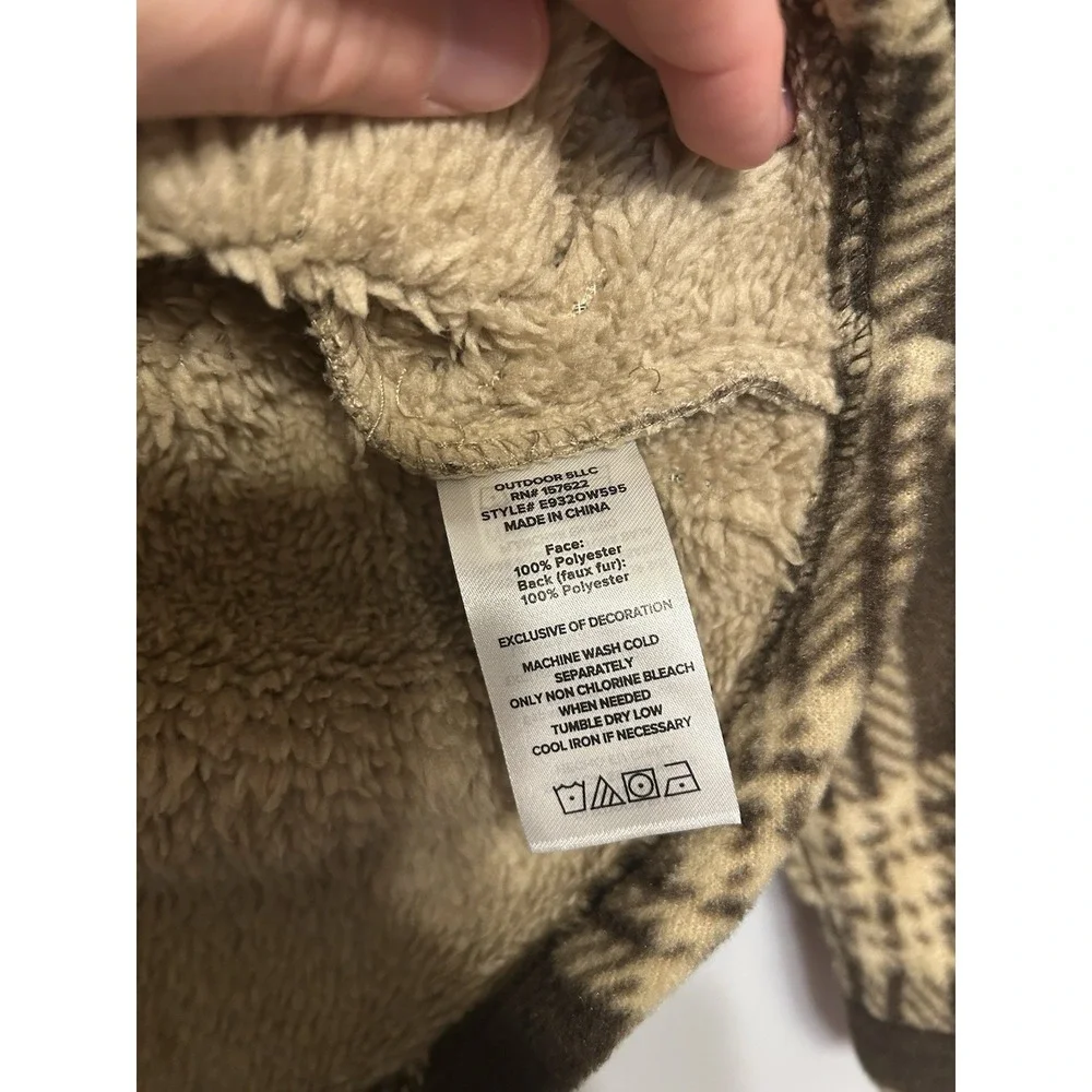 Eddie Bauer Boy's Snap Button Sherpa Lined‎ Shirt Jacket Kids Size 8